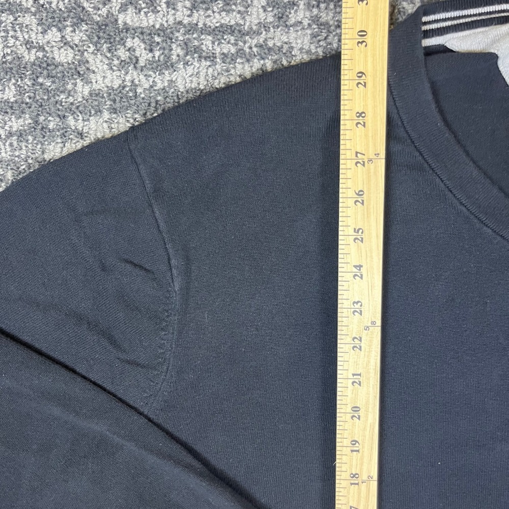 Tommy Hilfiger V-Neck Sweater Mens XXL Black Cotton Preppy Logo Pullover - Picture 4 of 7